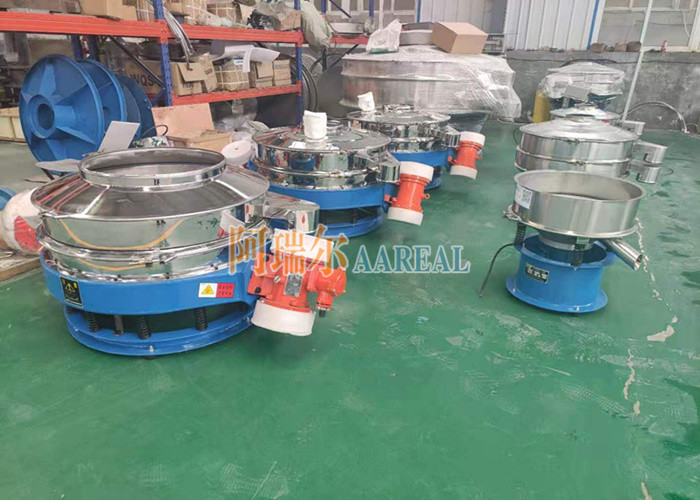 स्टेनलेस स्टील 1200 मिमी सिंगल डेक टाइटेनियम डाइऑक्साइड फ्लो-थ्रू वाइब्रेटिंग सिव टाइटेनियम डाइऑक्साइड के लिए अंदर टेफ्लॉन के साथ छिड़काव